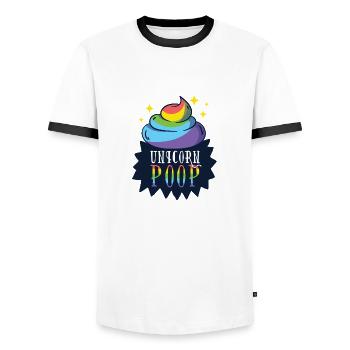 Einhorn unicorn poop - Männer Kontrast-T-Shirt - Weiß/Schwarz - Vorne - AI Model Female 172 light (172cm) & AI Model Male 178 dark (178cm)