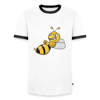 Drôle d'abeilles frelons insectes - T-shirt contrasté Homme - blanc/noir - Devant - AI Model Female 172 light (172cm) & AI Model Male 178 dark (178cm)