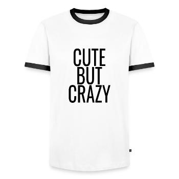 Dis proverbes - T-shirt contrasté Homme - blanc/noir - Devant - AI Model Female 172 light (172cm) & AI Model Male 178 dark (178cm)