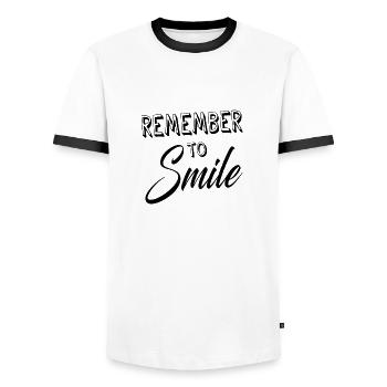 Spruch - Männer Kontrast-T-Shirt - Weiß/Schwarz - Vorne - AI Model Female 172 light (172cm) & AI Model Male 178 dark (178cm)