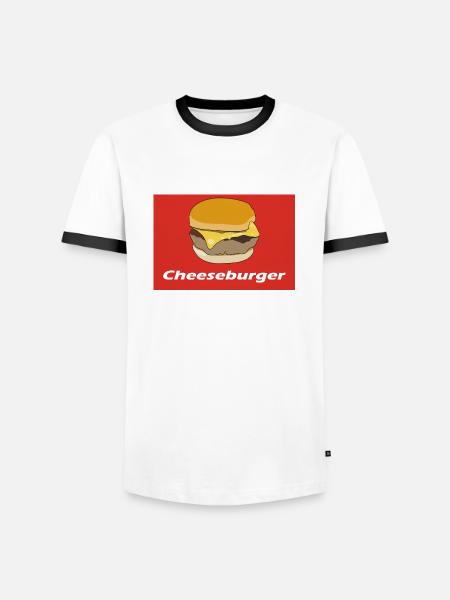 Cheeseburger - Männer Kontrast-T-Shirt - Weiß/Schwarz