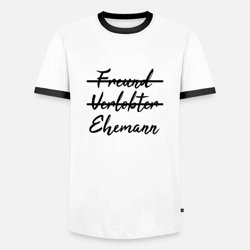 Nicht Freund, sondern Ehemann - Geschenkidee - Männer Kontrast-T-Shirt - Weiß/Schwarz