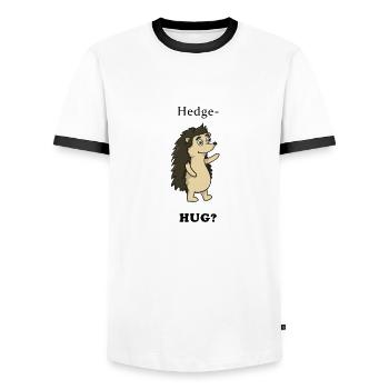 Igel Umarmung - Männer Kontrast-T-Shirt - Weiß/Schwarz - Vorne - AI Model Female 172 light (172cm) & AI Model Male 178 dark (178cm)