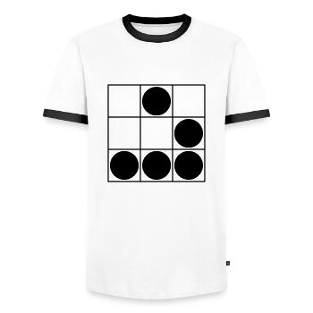 Hacker - T-shirt contrasté Homme - blanc/noir - Devant - AI Model Female 172 light (172cm) & AI Model Male 178 dark (178cm)