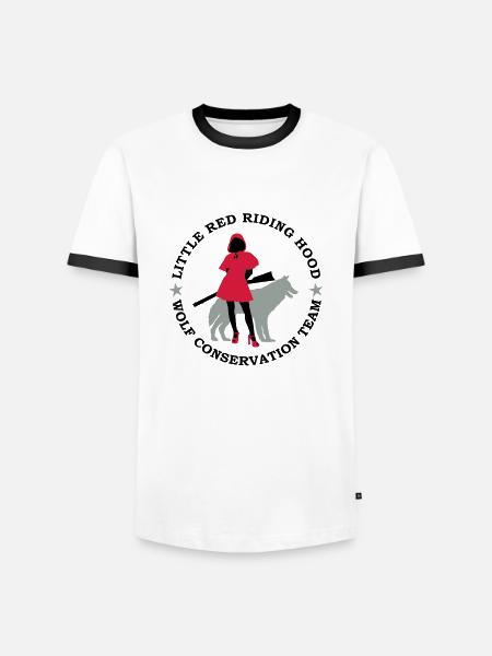 Wolf conservation team - Men's Ringer Shirt - white/black