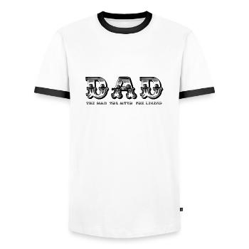 Cadeau fête des pères père fête des pères - T-shirt contrasté Homme - blanc/noir - Devant - AI Model Female 172 light (172cm) & AI Model Male 178 dark (178cm)