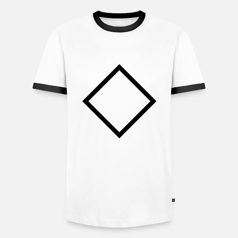 Raute - Männer Kontrast-T-Shirt - Weiß/Schwarz