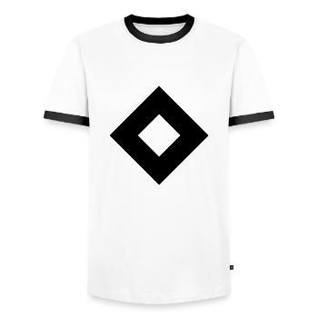 Diamond - Men's Ringer Shirt - white/black - Front - AI Model Female 172 light (172cm) & AI Model Male 178 dark (178cm)