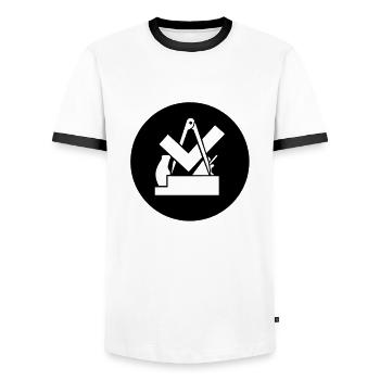 Joiner Coat of Arms - Men's Ringer Shirt - white/black - Front - AI Model Female 172 light (172cm) & AI Model Male 178 dark (178cm)