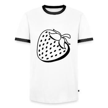 fruité fraise savoureux fruits faim manger - T-shirt contrasté Homme - blanc/noir - Devant - AI Model Female 172 light (172cm) & AI Model Male 178 dark (178cm)