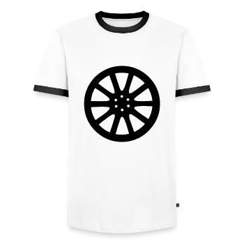 Wheel - Men's Ringer Shirt - white/black - Front - AI Model Female 172 light (172cm) & AI Model Male 178 dark (178cm)