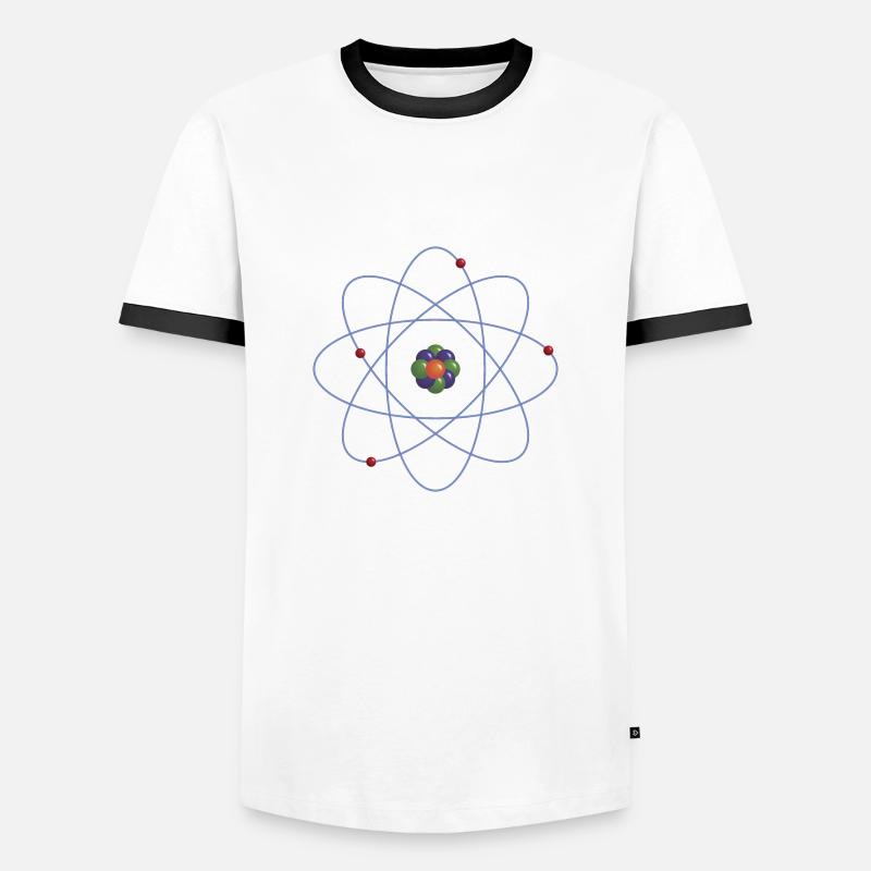 Atom - Männer Kontrast-T-Shirt - Weiß/Schwarz