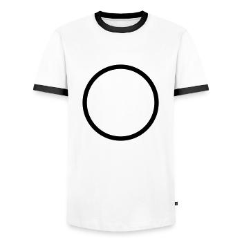 kreis - Männer Kontrast-T-Shirt - Weiß/Schwarz - Vorne - AI Model Female 172 light (172cm) & AI Model Male 178 dark (178cm)