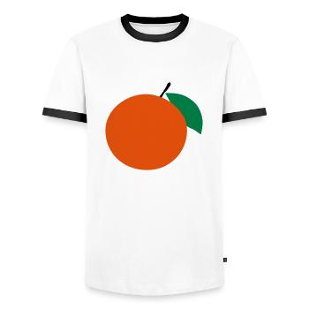 orange - Men's Ringer Shirt - white/black - Front - AI Model Female 172 light (172cm) & AI Model Male 178 dark (178cm)
