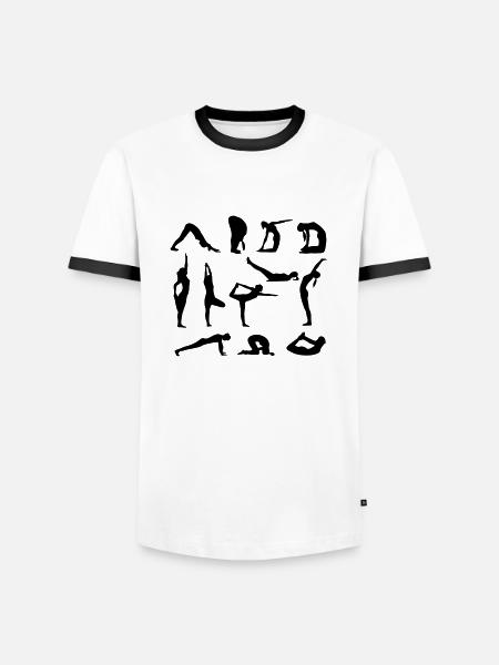 yoga figures - Men's Ringer Shirt - white/black