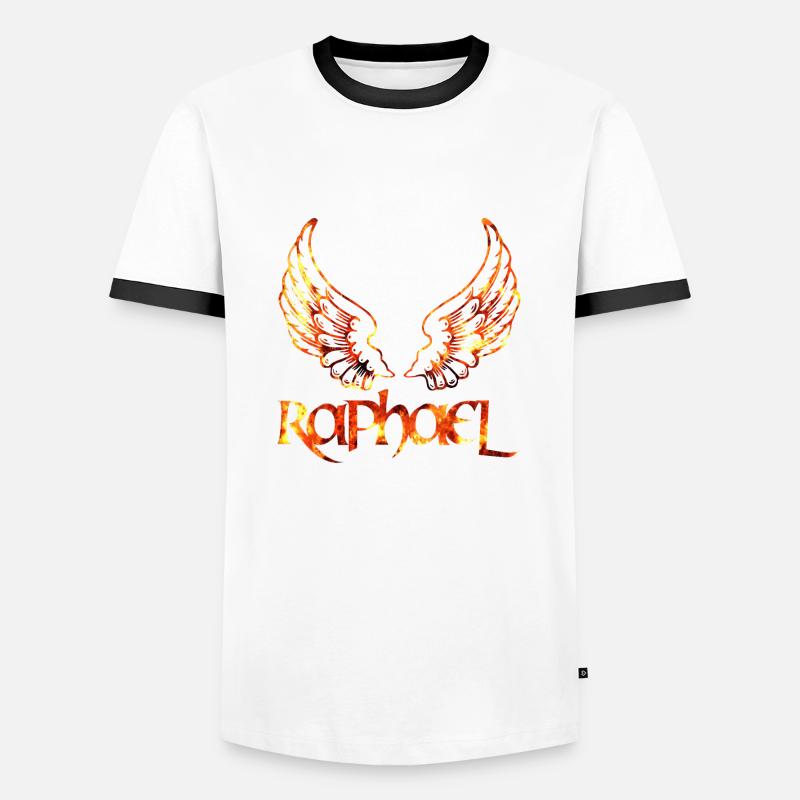 archangel raphael fire - Men's Ringer Shirt - white/black