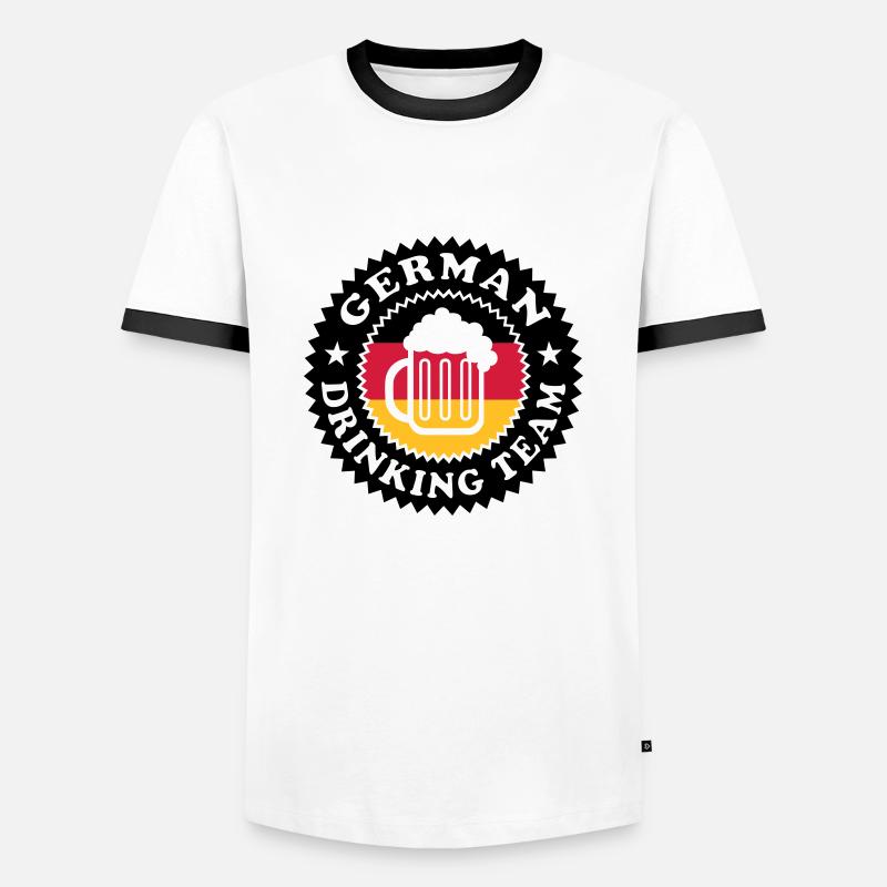 German Drinking Team 01 - Männer Kontrast-T-Shirt - Weiß/Schwarz