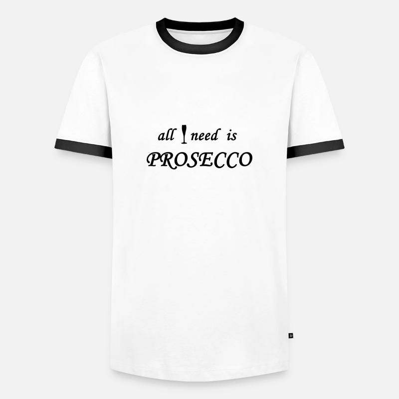 Prosecco - Männer Kontrast-T-Shirt - Weiß/Schwarz