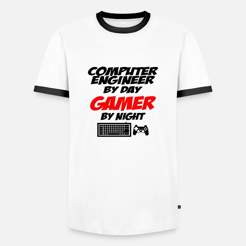 Computer engineer - Men's Ringer Shirt - white/black