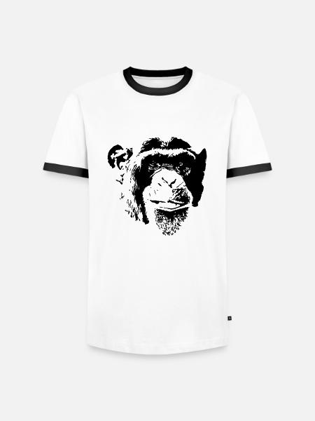 Monkey Face - Men's Ringer Shirt - white/black