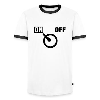 power_mode_f1 - T-shirt contrasté Homme - blanc/noir - Devant - AI Model Female 172 light (172cm) & AI Model Male 178 dark (178cm)