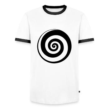 Spiral - Men's Ringer Shirt - white/black - Front - AI Model Female 172 light (172cm) & AI Model Male 178 dark (178cm)