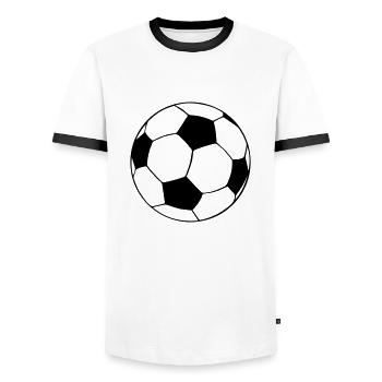 soccer_ball - Männer Kontrast-T-Shirt - Weiß/Schwarz - Vorne - AI Model Female 172 light (172cm) & AI Model Male 178 dark (178cm)