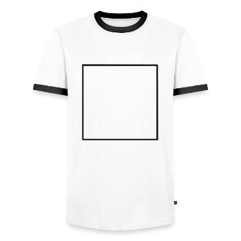 square - Men's Ringer Shirt - white/black - Front - AI Model Female 172 light (172cm) & AI Model Male 178 dark (178cm)