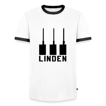 I love Hannover | Home Lower Saxony gift - Men's Ringer Shirt - white/black - Front - AI Model Female 172 light (172cm) & AI Model Male 178 dark (178cm)