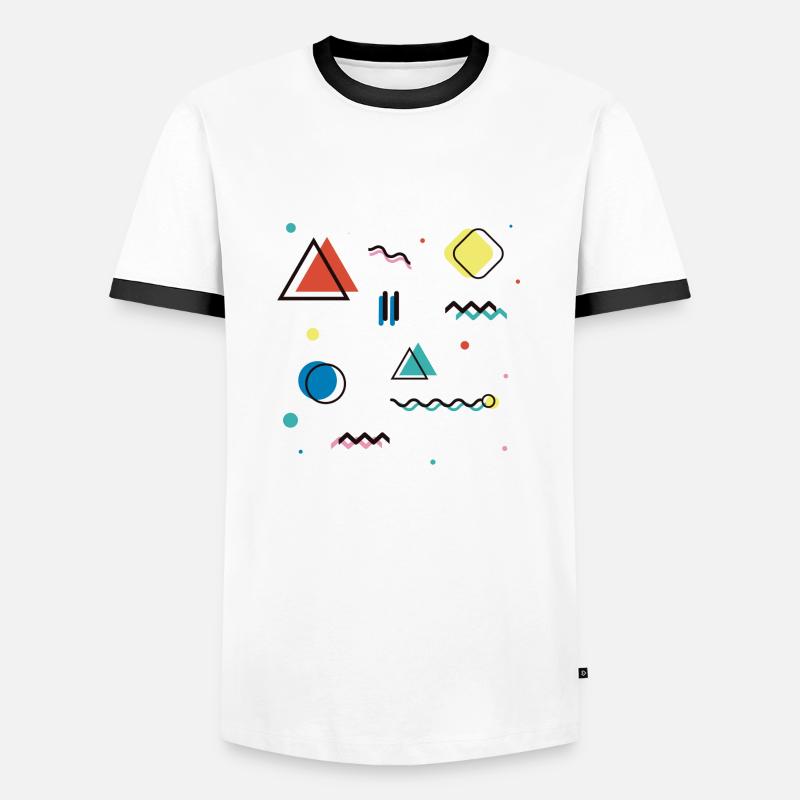 Abstract geometry - Men's Ringer Shirt - white/black