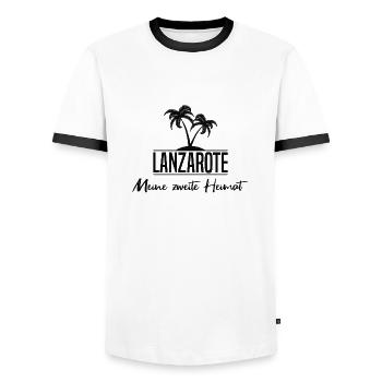 Lanzarote Heimat Insel Liebe Geschenk - Männer Kontrast-T-Shirt - Weiß/Schwarz - Vorne - AI Model Female 172 light (172cm) & AI Model Male 178 dark (178cm)