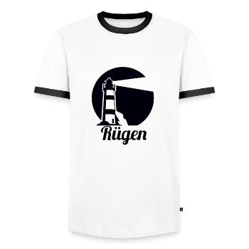 réprimande - T-shirt contrasté Homme - blanc/noir - Devant - AI Model Female 172 light (172cm) & AI Model Male 178 dark (178cm)