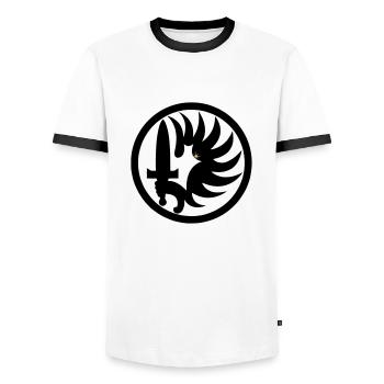 blockedTitle - T-shirt contrasté Homme - blanc/noir - Devant - AI Model Female 172 light (172cm) & AI Model Male 178 dark (178cm)