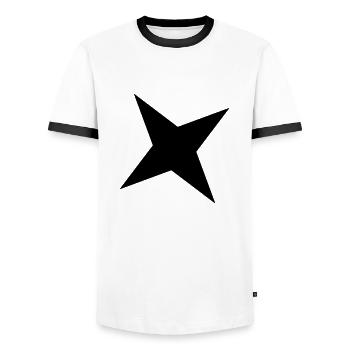 star - T-shirt contrasté Homme - blanc/noir - Devant - AI Model Female 172 light (172cm) & AI Model Male 178 dark (178cm)