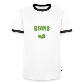 haricots - T-shirt contrasté Homme - blanc/noir - Devant - AI Model Female 172 light (172cm) & AI Model Male 178 dark (178cm)