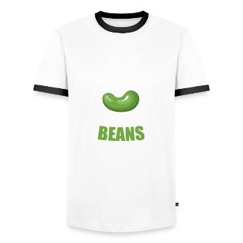 haricots - T-shirt contrasté Homme - blanc/noir - Devant - AI Model Female 172 light (172cm) & AI Model Male 178 dark (178cm)