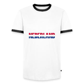 Nederland tricolor gift - Men's Ringer Shirt - white/black - Front - AI Model Female 172 light (172cm) & AI Model Male 178 dark (178cm)