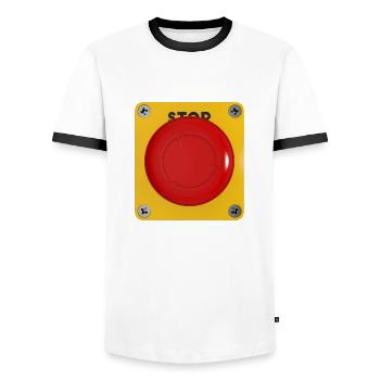 Stop - Men's Ringer Shirt - white/black - Front - AI Model Female 172 light (172cm) & AI Model Male 178 dark (178cm)
