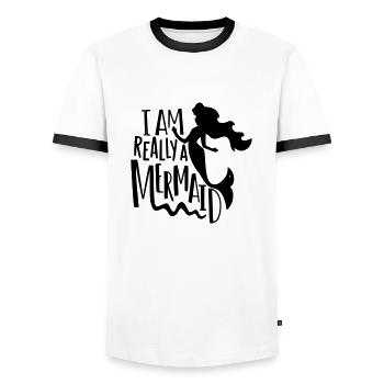 Im a mermaid - Men's Ringer Shirt - white/black - Front - AI Model Female 172 light (172cm) & AI Model Male 178 dark (178cm)