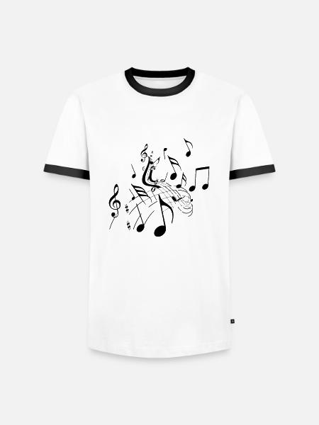 musik_1 - T-shirt contrasté Homme - blanc/noir