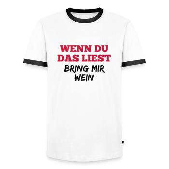 Lustig Wein Sprüche Geburtstag Geschenk - Männer Kontrast-T-Shirt - Weiß/Schwarz - Vorne - AI Model Female 172 light (172cm) & AI Model Male 178 dark (178cm)
