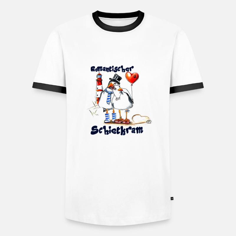 romantic teaser - Men's Ringer Shirt - white/black