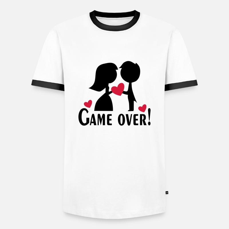 wedding - Men's Ringer Shirt - white/black