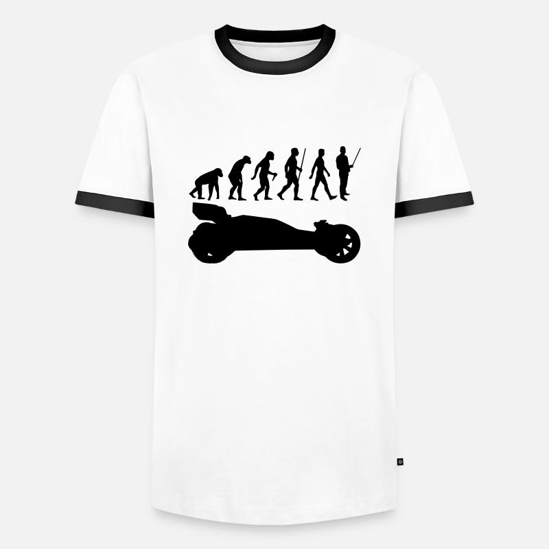 Evolution rc car - Männer Kontrast-T-Shirt - Weiß/Schwarz