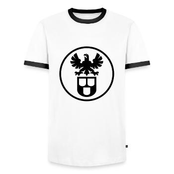 Maler und Lackierer Zunftzeichen mit Adler, pos. - Männer Kontrast-T-Shirt - Weiß/Schwarz - Vorne - AI Model Female 172 light (172cm) & AI Model Male 178 dark (178cm)
