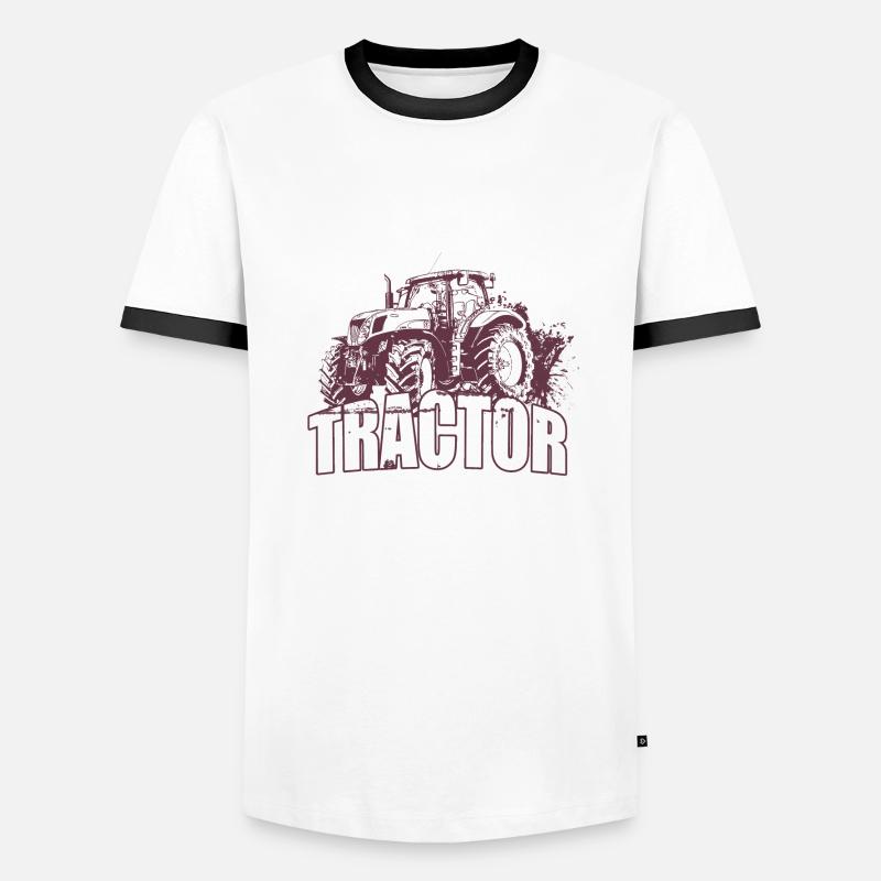tractor - Men's Ringer Shirt - white/black