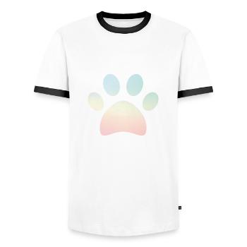 Patte pastel chien amateur de chien cadeau - T-shirt contrasté Homme - blanc/noir - Devant - AI Model Female 172 light (172cm) & AI Model Male 178 dark (178cm)