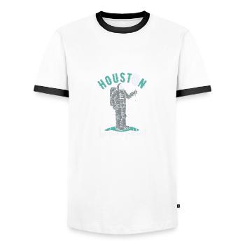 Astronaut 2 - Männer Kontrast-T-Shirt - Weiß/Schwarz - Vorne - AI Model Female 172 light (172cm) & AI Model Male 178 dark (178cm)