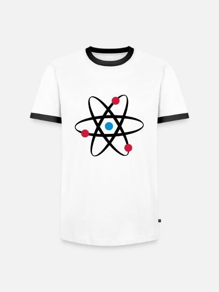 big bang atome physik - Männer Kontrast-T-Shirt - Weiß/Schwarz