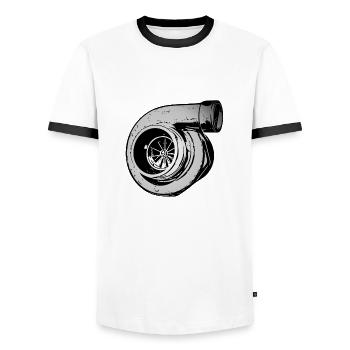 Chargeur turbo - T-shirt contrasté Homme - blanc/noir - Devant - AI Model Female 172 light (172cm) & AI Model Male 178 dark (178cm)